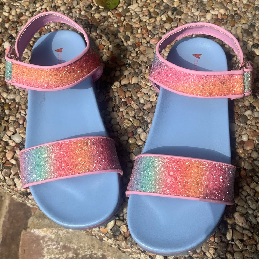 Girls' glitter slide sandals